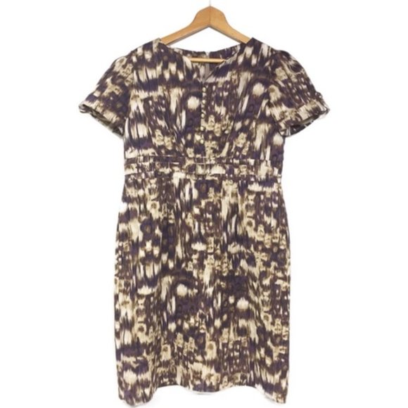 $8 SALE Alex Marie Autumn Sunset Ikat Sheath Dress SZ 14 - Picture 1 of 15